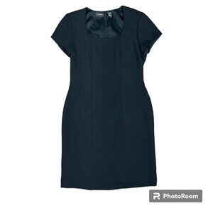 LIZ CLAIBORNE Black‎ Short Sleeve Formal Sheath Dress Gown- Size 10